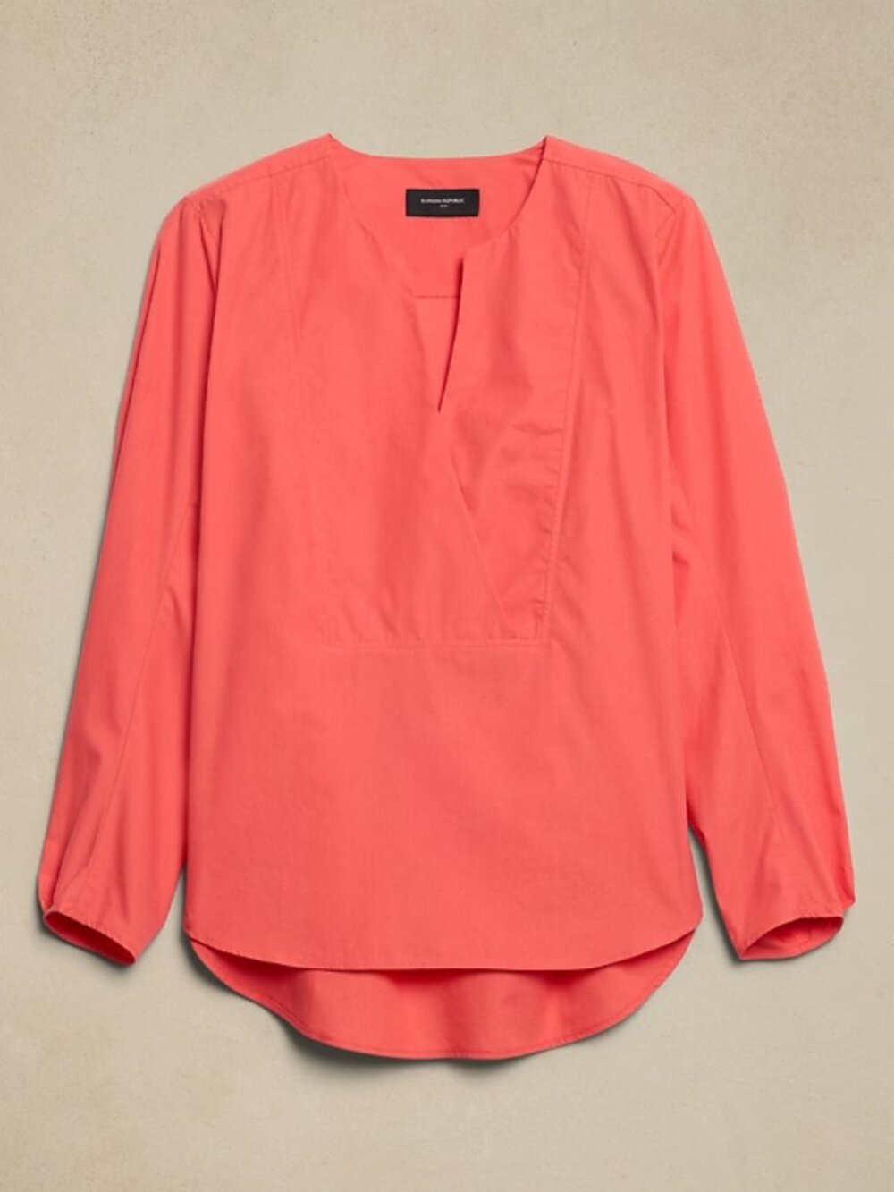 NWT Banana Republic Poplin Bib Shirt in Coral Blossom Small